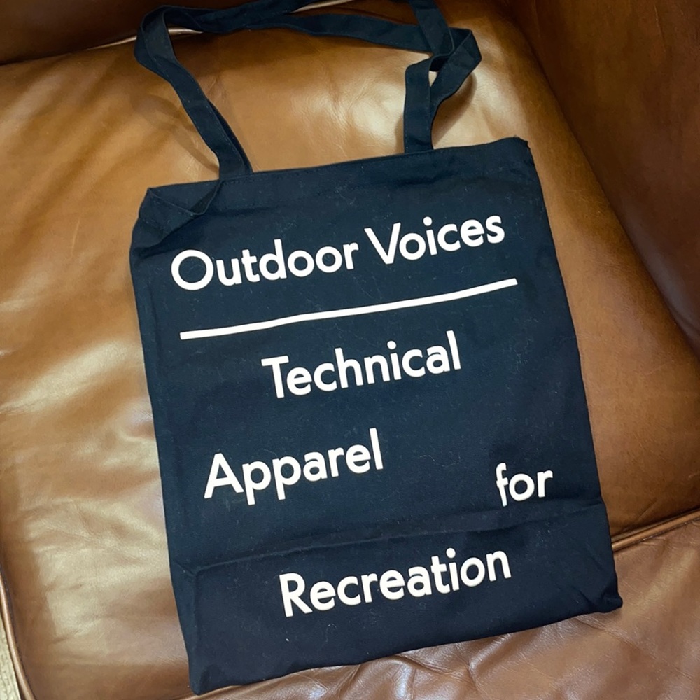 Outdoor Voices black NYC tote bag